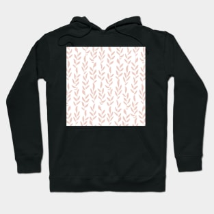 Blush Pink Minimalist Leaves Pattern Hoodie